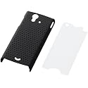 ELECOM docomo Xperia ray SO-03C用シェルカバー パンチング ブラック PD-SOX4PVPBK