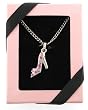 Pretty Pink Princess High Heel Shoe Crystal Necklace