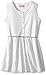 Dream Star Girls' Button Front Lace Lined Dress with Braided Metallic Belt