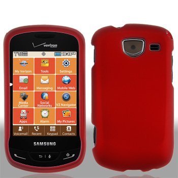 Red Rubberized Hard Faceplate Cover Phone Case for Samsung Brightside U380