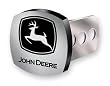 John Deere Logo Brushed Aluminum Hitch Plug