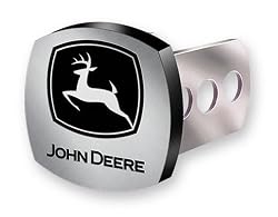 John Deere Logo Brushed Aluminum Hitch Plug