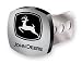 John Deere Logo Brushed Aluminum Hitch Plug