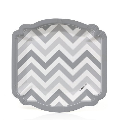 Chevron Gray - Dessert Plates (8 count)