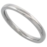 Titanium 2 mm (1/16 in.) Comfort Fit Plain Dome Wedding Band / Thumb Ring (Available in Sizes 5 to12) size 8 1/2