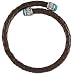 Brown Leather Coil Bracelet Features Memory Wire With Turquoise Accents