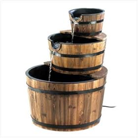  Rustic Three Tier Apple Barrel Outdoor Water Fountain