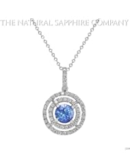 0.80ct. Natural Untreated Blue Sapphire Pendant with 51 Diamonds 0.49ct. total.