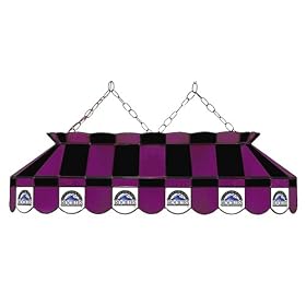 Imperial Colorado Rockies Licensed 40-Inch Rectangular Stained Glass Billiard Table Light