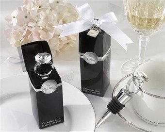 ï¿½With This Ringï¿½ Chrome Diamond-Ring Bottle Stopper
