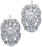 14K White Gold .50ct Earrings New