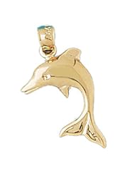 Dazzlers Solid 14 karats gold Dolphin Charm Pendant Available in three colors from jewelsberry (weights: 1.8 grams only)
