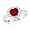10k White Gold Heart-Shaped Created Ruby and Round Created White Sapphire Heart Ring, Size 6