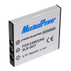 Maximal Power DB SAM SLB-0837 Replacement Battery for Samsung Digital Camera/Camcorder (Black)