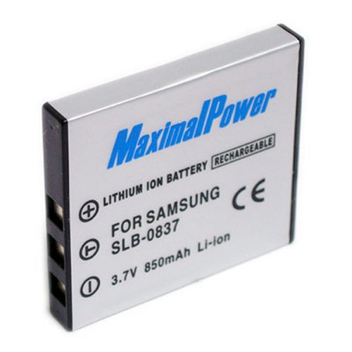 Maximal Power DB SAM SLB-0837 Replacement Battery for Samsung Digital Camera/Camcorder (Black)