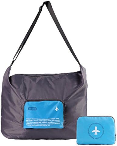 Waterproof Foldable Luggage Bag with Shoulder Straps for Travel Camping(Blue)