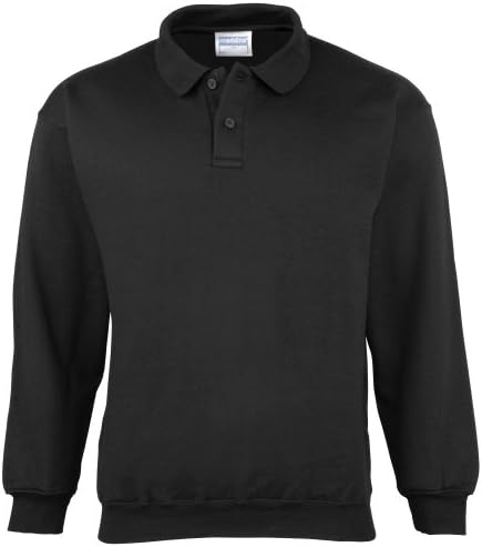 Maddins Mens Colorsure Polo Pisquet Sweatshirt Top (XL) (Black)