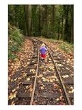 Child on Railroad Tracks Photographic Poster Print by FogStock, 12x16