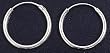 Continuous Hoop Earrings - Sterling Silver - 1.5 mm x 18 mm, 1.17 g
