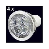 Greenery*BXT 4w Ultra Bright GU10 LED Light Bulb Day&Warm White 6000k 50w Equivalent, Energy Saving, Perfect for Replacing 50 - 60 Halogen Bulbs (Day white, 4x4w)