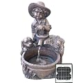 Solar Child and Dog Water Feature