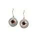 14K Yellow Gold and Sterling Silver 6 MM Rhodolite Garnet Cabochon Fashion Earrings