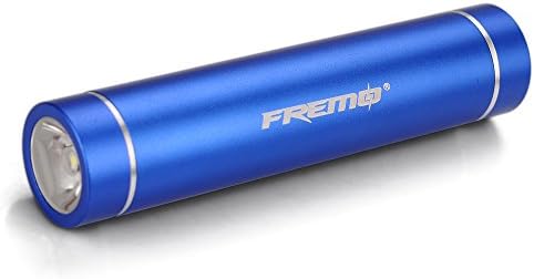 Fremo Mini 3000mAh External Battery Pack With Highlight Flashlight Compact Lipstick Size Portable Power Bank Backup Charger for iPhone 6/6 Plus/5/5S/4/4S (Lightning Cable not Provided),Samsung Galaxy S3/S4/S5/NOTE 2/3/4,Nexus,HTC,MOTO,Sony Xperia,LG,and most other Smartphones (Blue)