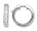 1 Carat Channel Set Diamond Earrings in 14k White Gold (with Safety Lock)