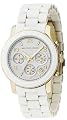 MICHAEL Michael Kors Watch, Women's White Polyurethane and Goldtone Mixed Metal Bracelet MK5145