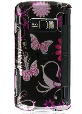 New Pink Black Buttefly Lg Vx9200 Envy 3 Snap on Cell Phone Case New Pink Black Buttefly Lg Vx9200 Envy 3 Snap on Cell Phone Case