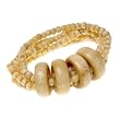 Ivory Bone Ring Bangle Stretch Bracelet