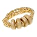 Ivory Bone Ring Bangle Stretch Bracelet