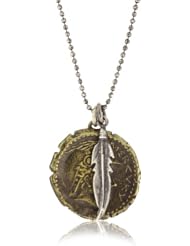 M.Cohen Handmade Designs Greek Coin and Feather Charm On Sterling Silver Necklace