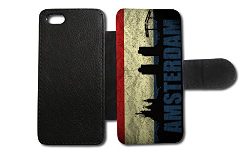 iPhone Holland Amsterdam Flip Tasche Hülle Case Cover Schutz Handy iPhone SE