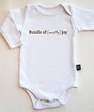 Bundle of (mostly) joy long sleeve baby bodysuit / onesie - white, pink, blue or chocolate brown