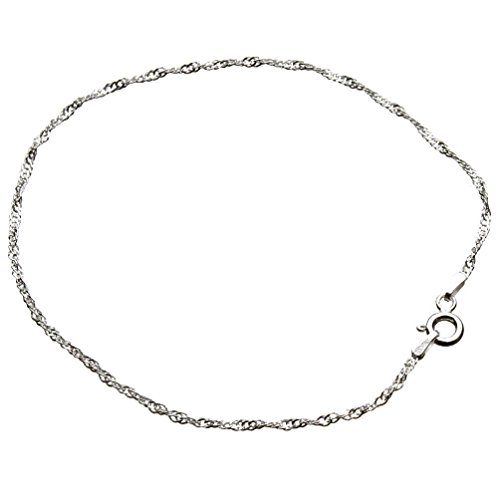 Sterling Silver 2mm Singapore Nickel Free Chain Anklet 9 Inch Italy Sterling Silver 2mm Singapore Nickel Free Chain Anklet 9 Inch Italy