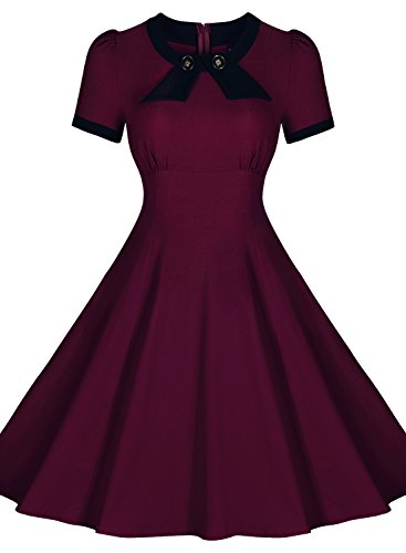 Miusol® Women's Scoop Neck Elegant Bow Vintage Evening Dress