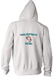 Please, Don't Feed The Pool Guy Adult Zippered Jacket WHITE LARGE