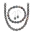 Sterling Silver Freshwater Cultured Peacock Pearl 3 piece Jewelry Set