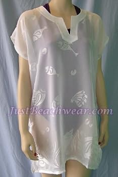 Cover Up-White Sheer with Burnout