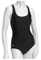Speedo Women's Crossback with Soft Cups Swimsuit, Black, Size 10