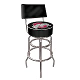 Trademark The Officially Ncaa Licensed The Ohio State University Logo Padded Bar Stool With Back (Black Bar Stool), Black