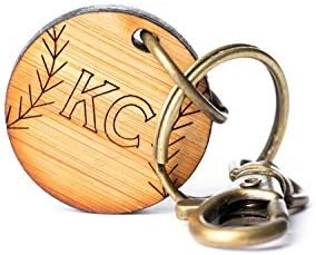 Kansas City Laser Cut Bamboo Key Chains - KC Inspired - KC Baseball Keychain