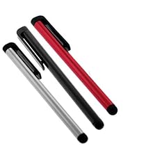 GTMax Touch Screen Stylus Pen ( Black + Red + Silver ) for Sprint HTC Evo 4G