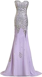 Sweetheart Chiffon Lace  Mermaid Pageant Dress/Prom Dress/Wedding Party Dress  With Rhinestones