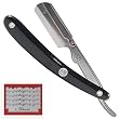 Parker SRB Straight Edge Barber Razor and 5 Shark Stainless Blades