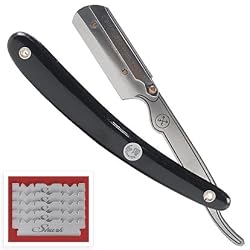Parker SRB Straight Edge Barber Razor and 5 Shark Stainless Blades