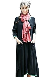 Plus Size Cotton/Linen Midi Dress 