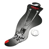 Fashion Jewelry ~Silvertone Skull Accented with Crystals Anklet (Style Anklet 065b 86)
