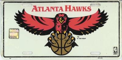 Atlanta Hawks NBA Metal License Plate 6x12
